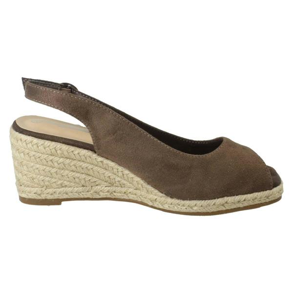 Anne Michelle Ladies Anne Michelle Microfibre Wedge Heel Squared Toe Sandals F2306