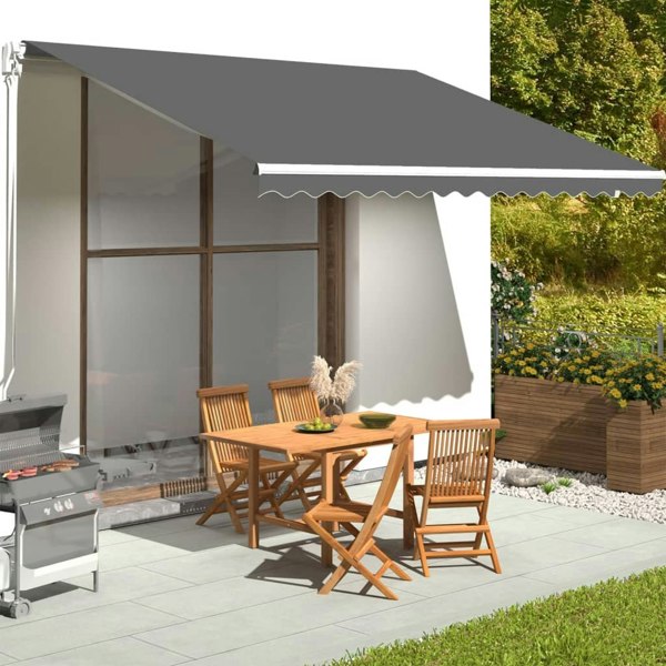 Berkfield Replacement Fabric for Awning Anthracite 4.5x3.5 m