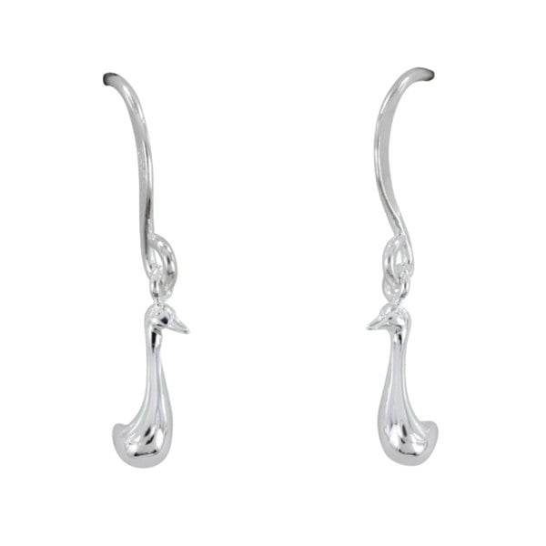 Sterling Silver Runner Duck Drop Earrings - Reeves & Reeves