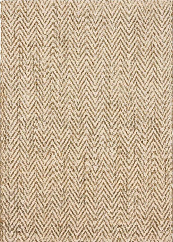 Beige and brown herringbone patterned rug