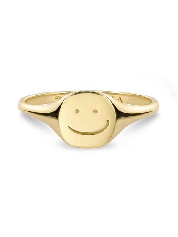 Gemdaia Smiley Signet Ring