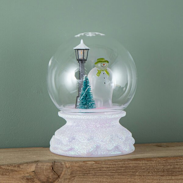 Samuel Alexander 12cm Battery Operated Light up Christmas Snow Globe with The Snowman & Multi-Coloured LEDs