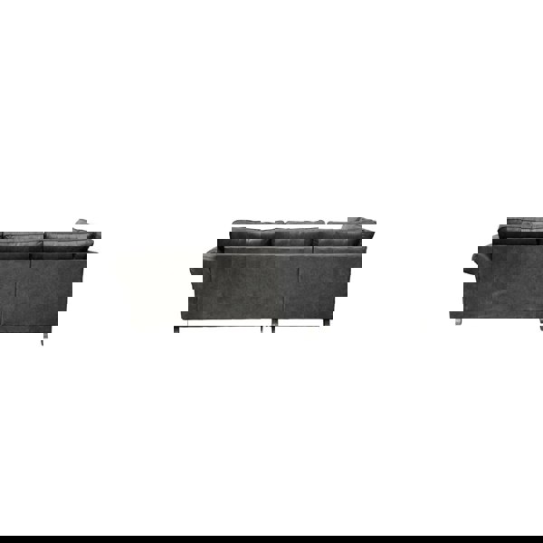 SQUAREBOXX Oakland Suede 4-5 Seater Corner Sofa in Charcoal Black Fabric