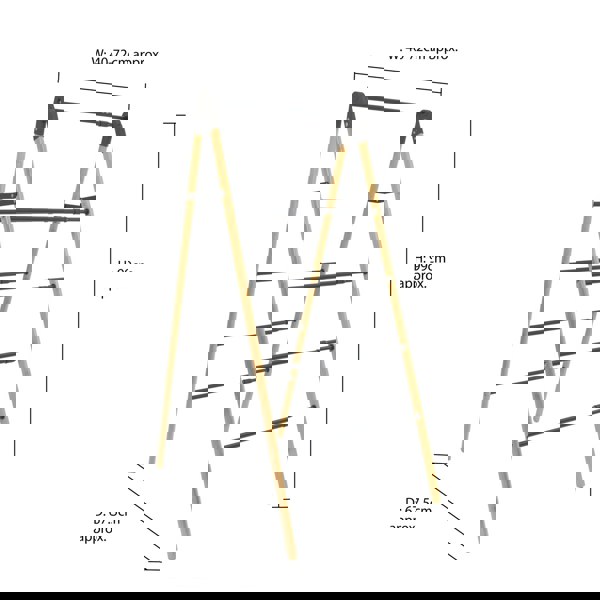 JVL Bamboo Extendable 4 Tier Clothes Ladder, Brown