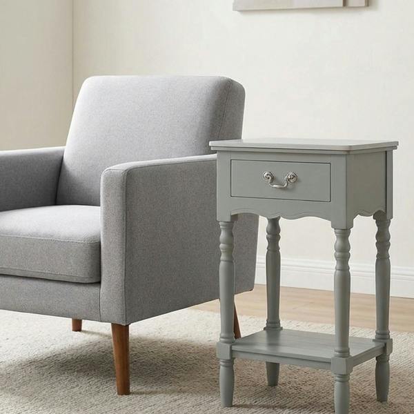 Garden Greatness Aqua Grey Marble Effect End Table