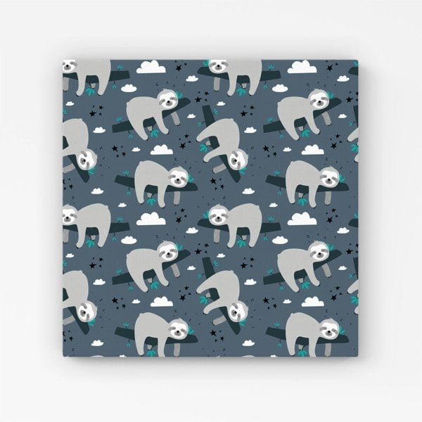 Warren Reed Sleeping Sloth Pattern Canvas