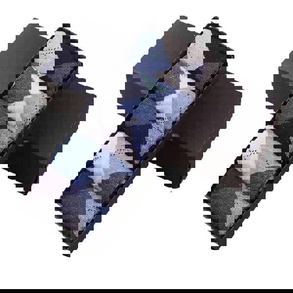 Anysox Anyfootwear 5 Pairs Size 6-10 Casual Business Socks High Quality Cotton Breathable Elastic Geometric Design For Men