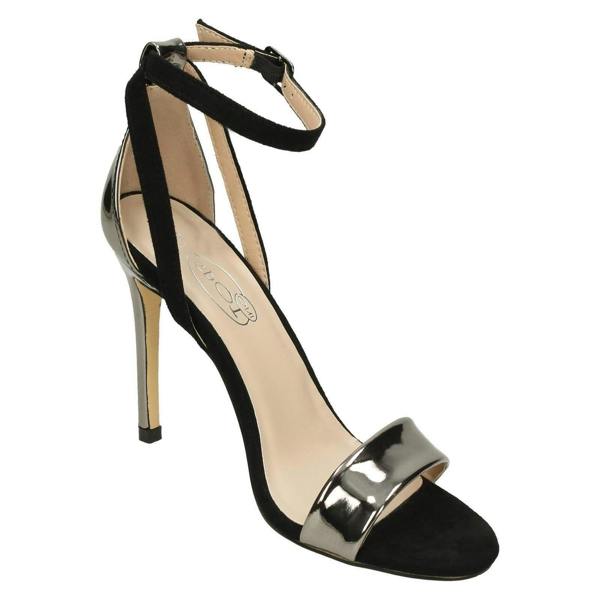 Spot On Ladies Spot On High Heel Ankle Strap Sandals