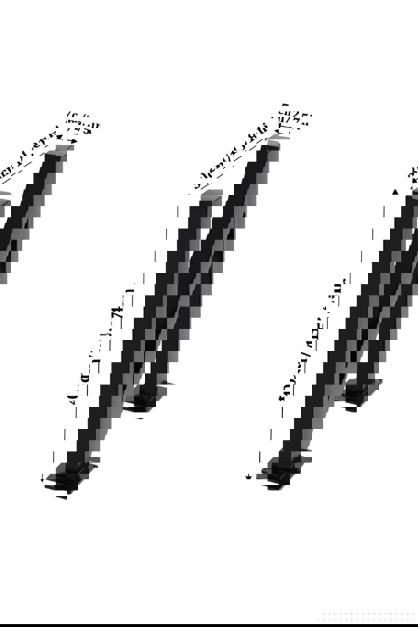 Living and Home 40cm/15.75 inch 2Pcs Black N-shaped Anti-Slip Metal Table Legs Furniture Replacement Legs for Coffee Table, Bench