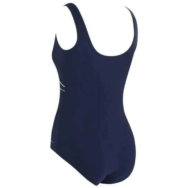 Navy Zoggs Macmasters scoopback swimsuit with side logo
