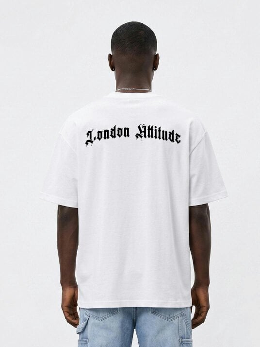 London Attitude Original Creators Doberman Oversized Heavyweight White T-Shirt