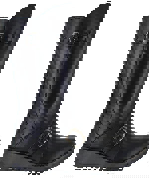 Fly London Mes 2 Womens Wedge Heel Leather Buckle Mid-Calf Boots