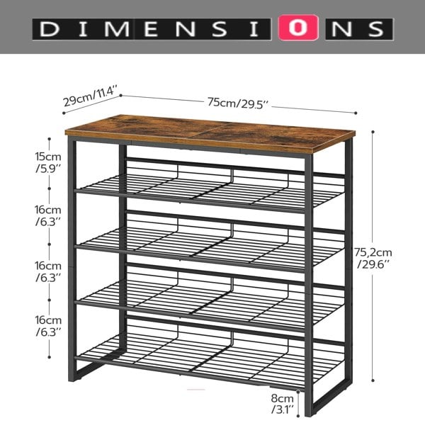 Modcraft 5-Tier Adjustable Shoe Rack - Shoe Organizer for Entryway