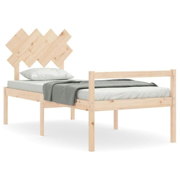 Berkfield Bed Frame with Headboard 90x200 cm Solid Wood
