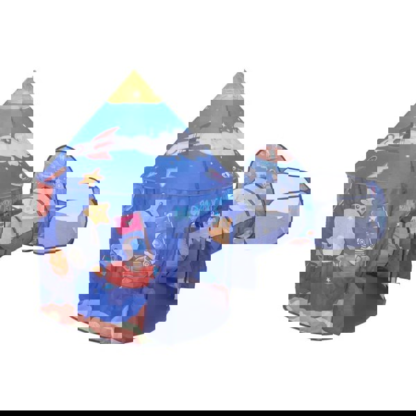 3 in 1 Aerospace Theme Play Tent with Play Tunnel and Ball Pit Play Tents Living and Home