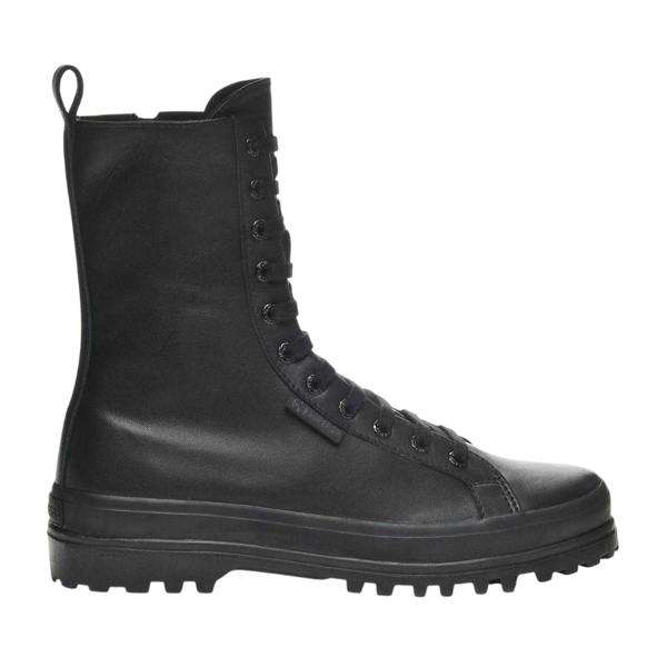 Superga Womens/Ladies 2641 Alpina Leather Combat Boots - Total Black - 