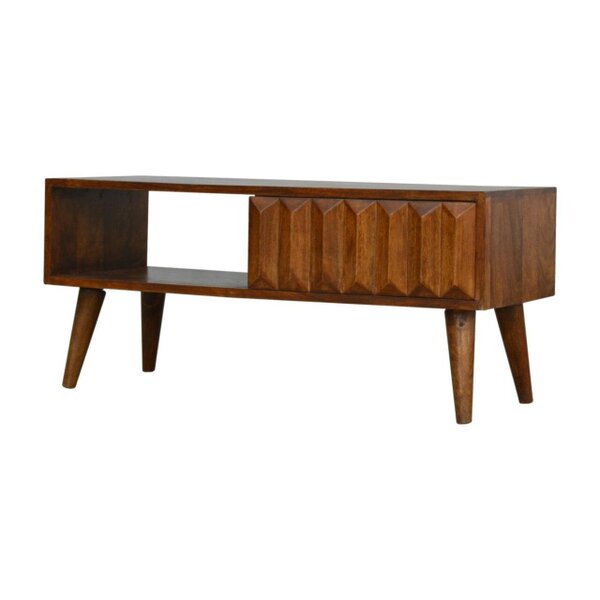 Wyld Haus Rimini Chestnut Mango Wood Sliding Door TV Media Unit
