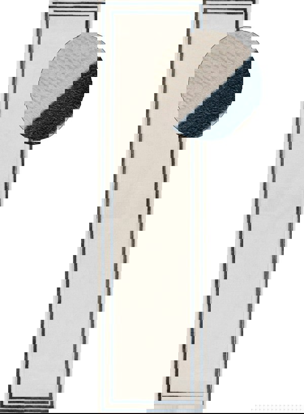 Bordered Living Room rug, blue-cream colours, stain-resistant and non-shedding