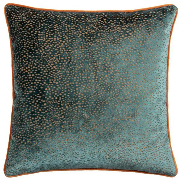 Paoletti Estelle Spotted Cushion Cover - Teal/Rust - 