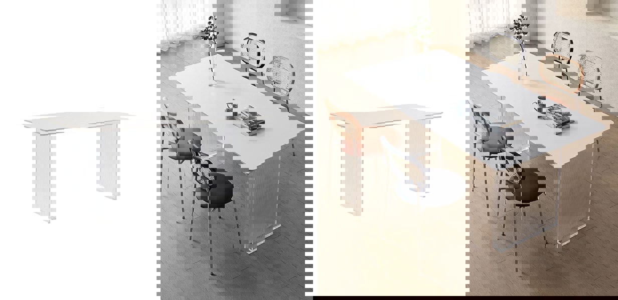 Leonie White Dining Table, Acrylic-Rit Concept-Rit Concept