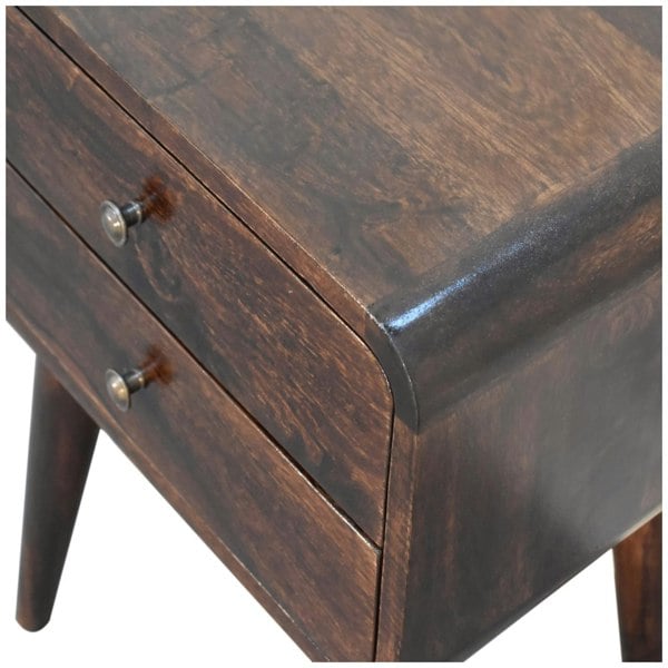 Artisan Furniture Curved Dark Walnut Bedside