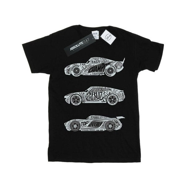 Disney Boys Cars Text Racers T-Shirt - Black