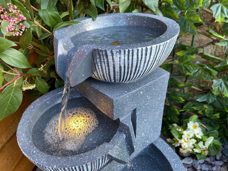 Tranquillity Water Features 3 Bowl Pour Contemporary Water Feature