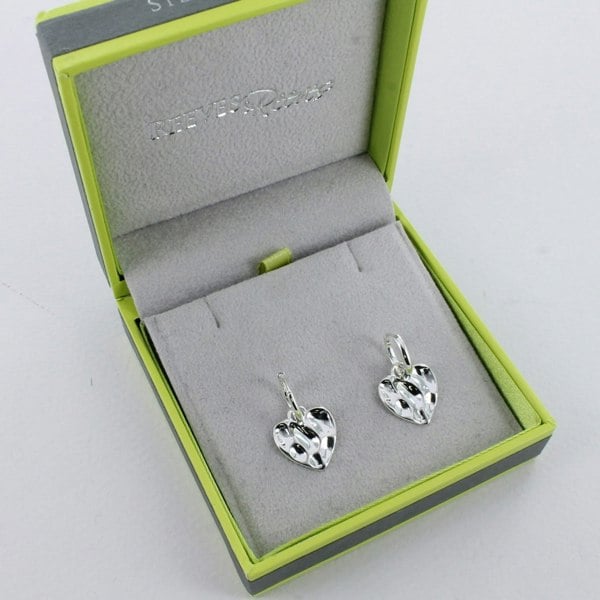 Sterling Silver Cleo Heart Earrings - Reeves & Reeves