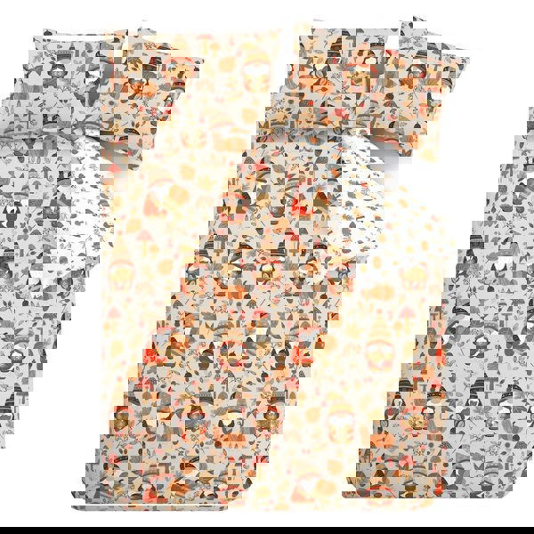 Catherine Lansfield Woodland Gonks So Soft Reversible Duvet Cover Set Natural