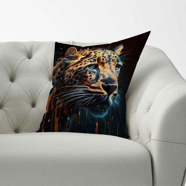 Warren Reed Leapoard Face Splashart On Dark Background Cushions