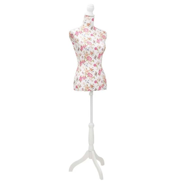 Berkfield Ladies Bust Display Mannequin Cotton White With Rose