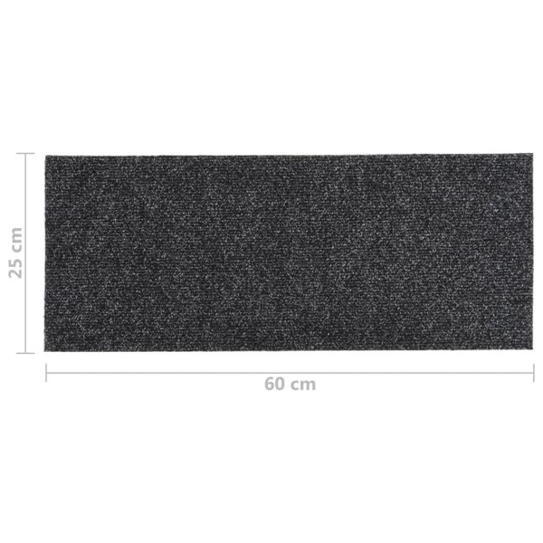 Berkfield Self-adhesive Stair Mats Rectangular 15 pcs 60x25 cm Grey