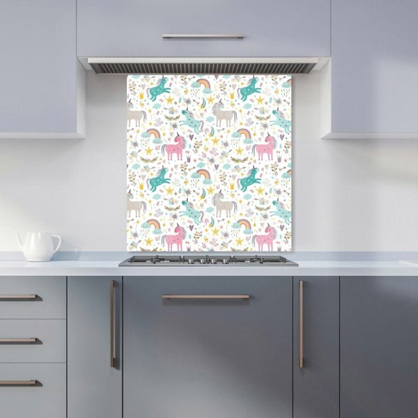 Warren Reed - Designer Unicorn And Rainbows Kitchen Splashback