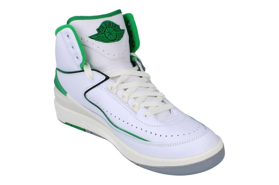 Nike Air Jordan 2 Retro Mens Basketball Trainers Dr8884  103 - White Lucky Green Sail 103 - Photo 3