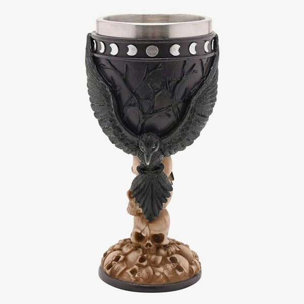 T. H. Baker Mystic Legends Crow And Skulls Goblet Gift 69716