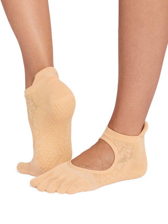 ToeSox Bellarina Tec Full Toe Grip Socks - Golden