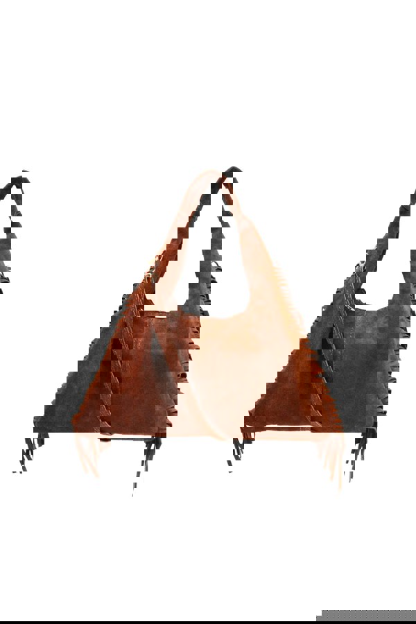 Kitise Italian Genuine Suede Fringe Crossbody Shoulder Bag