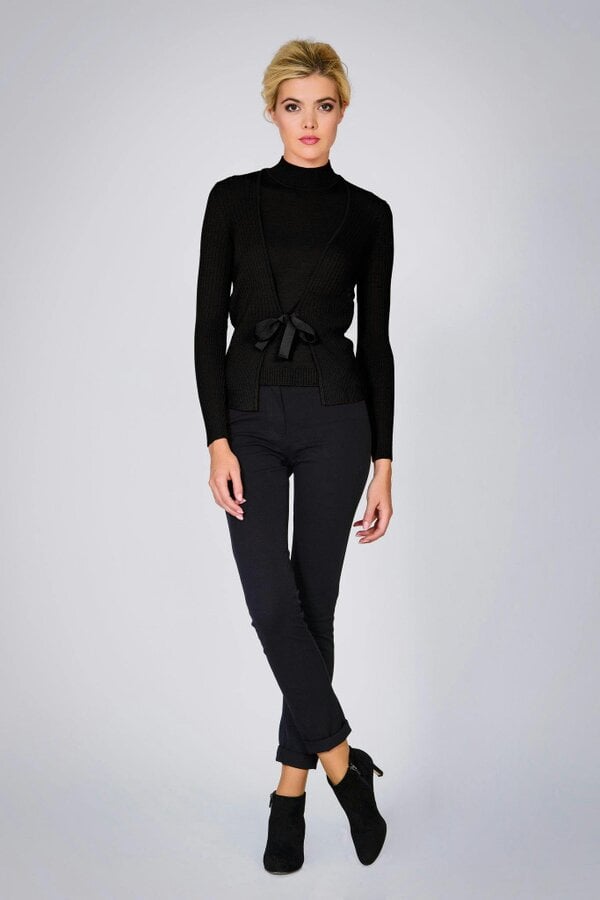 Erika & Erin wool two-piece knit set in black