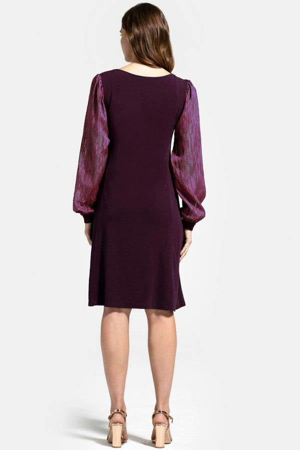 HotSquash Square Neck Jersey Dress with Chiffon