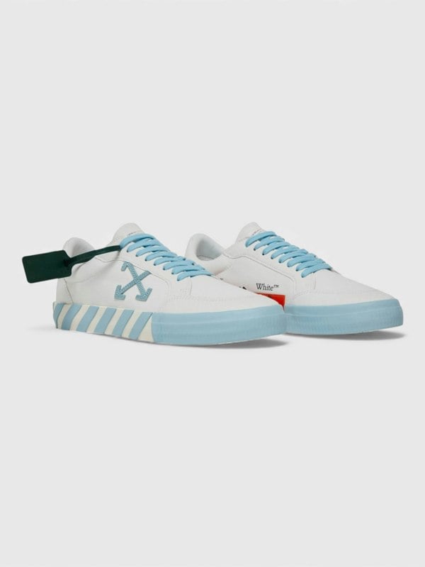 Off-White Vulcanized Canvas Low Sneakers Light Blue White