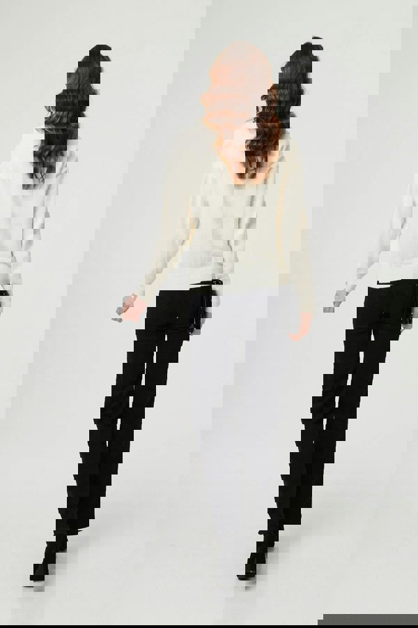 White | Sparkly Butterfly Detail Relaxed Jumper
