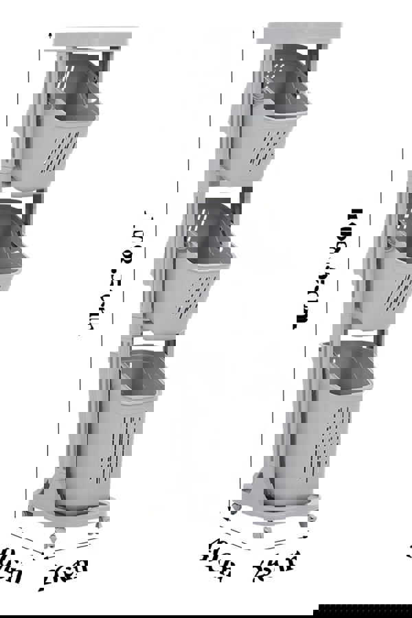 Living and Home 4-Tier Detachable Kitchen Fruit Vegetable Basket Storage Rack  Laundry with Wheels Trolley Cart