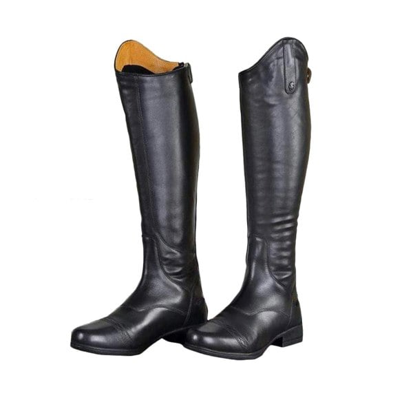 Moretta Childrens/Kids Aida Leather Long Riding Boots - Black