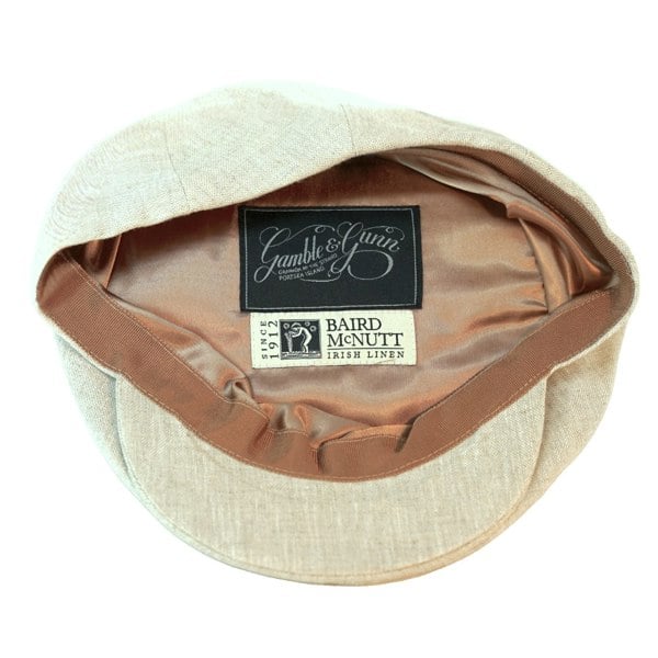 Gamble & Gunn Connor Baird McNutt Irish Linen Cream Flat Cap