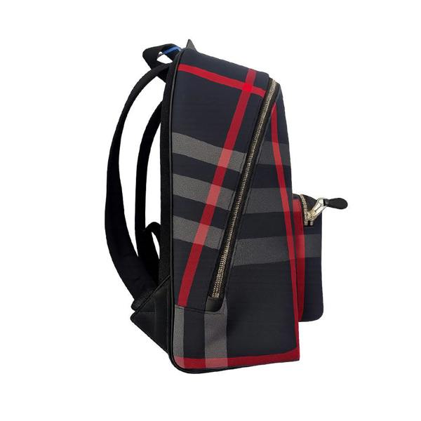 Burberry Jeff Mens Leather Backpack - Navy Grey