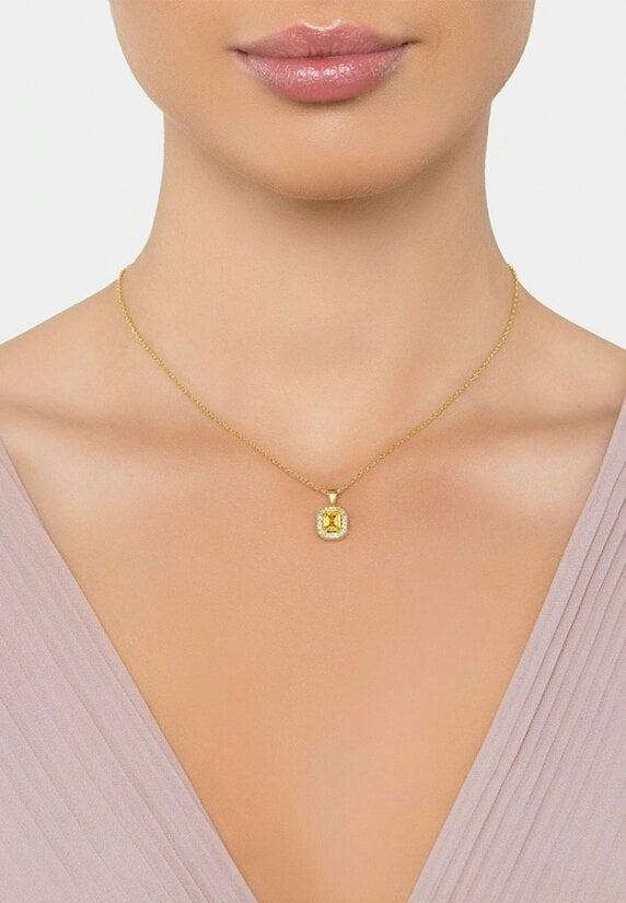 Latelita Whistledown Gemstone Pendant Necklace Citrine Gold