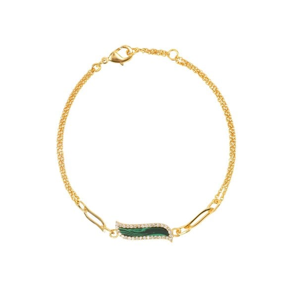 Wave Symphony Double Chain Bracelet Malachite - Lila Rasa