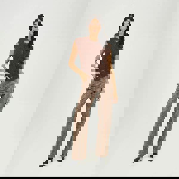 Brave Soul Brown Boucle Knitted Waistcoat - Brown Image 3