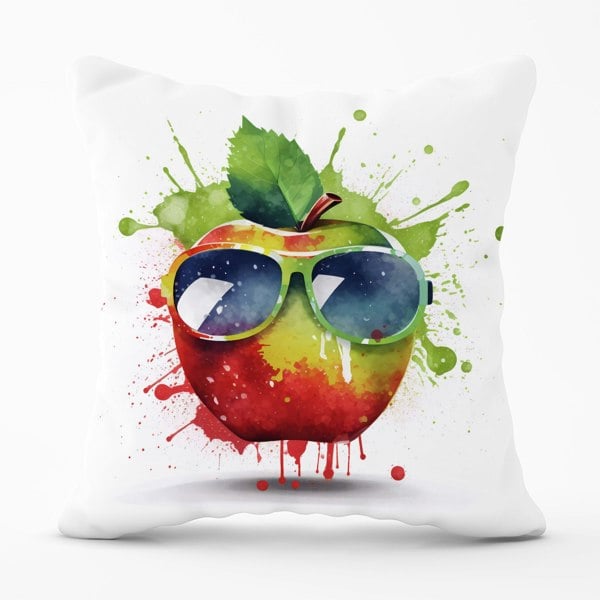 Warren Reed Apple In Glasses Splashart Cushions