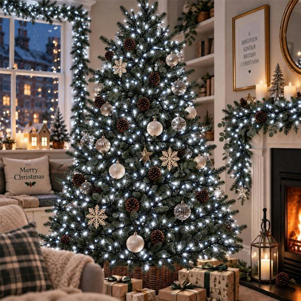 Cluster Green Cable Cool White LED Christmas Lights, 480 to 1920 LEDs, 8 Effects, Timer and Indoor/Outdoor Use image 9